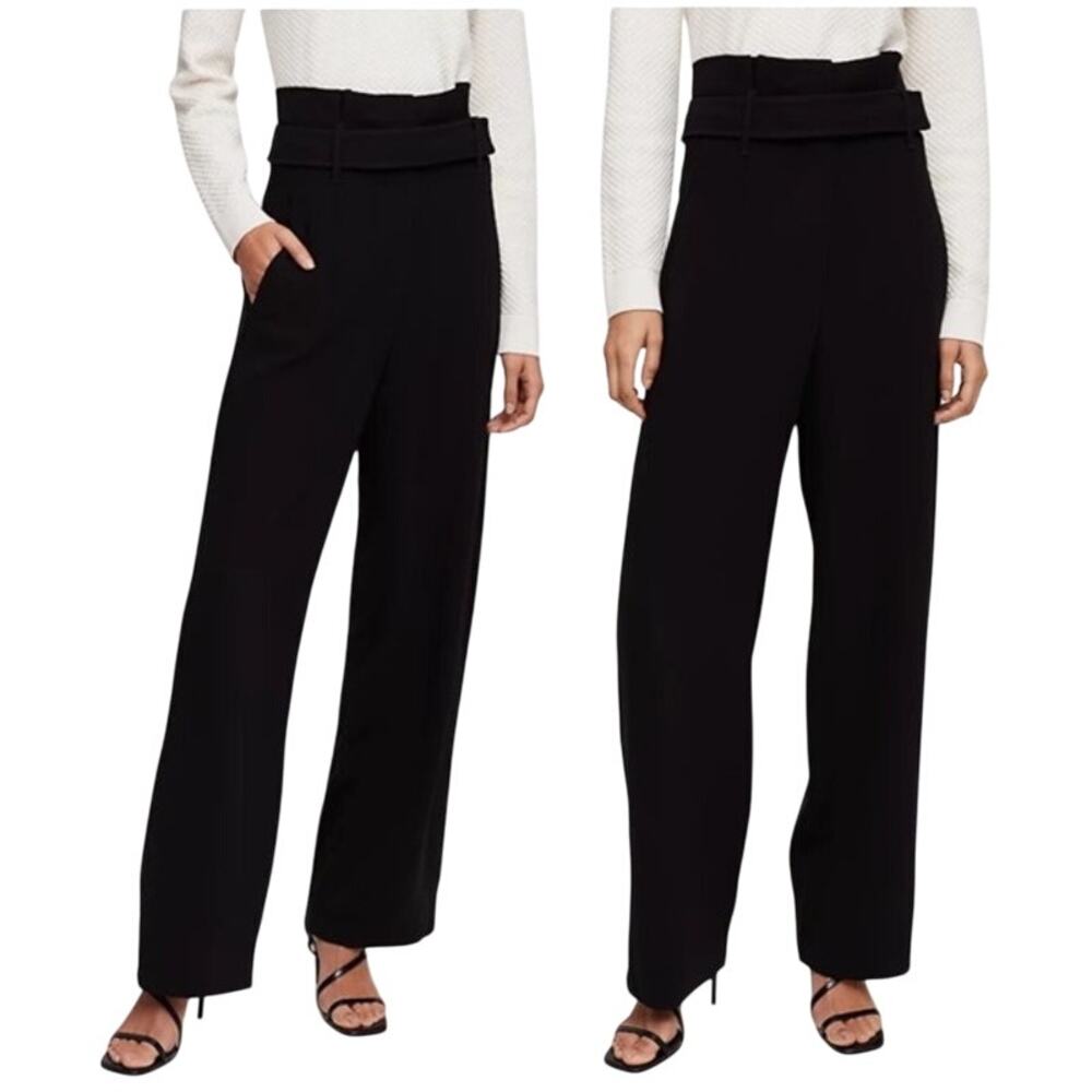 Aritzia Babaton Jermaine High Rise Wide Leg Belted Crepe Pleated Pant Size 8